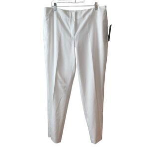 Evan-Picone Dress Pants Womens 14 White Straight Leg Flat Front Black Label Chic